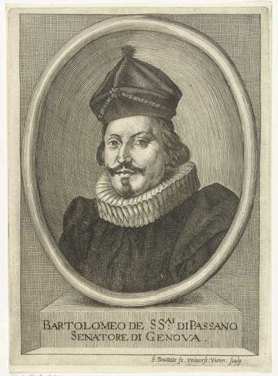 Retrato de Bartolomeo di Passano grabado de Gerard Bouttats